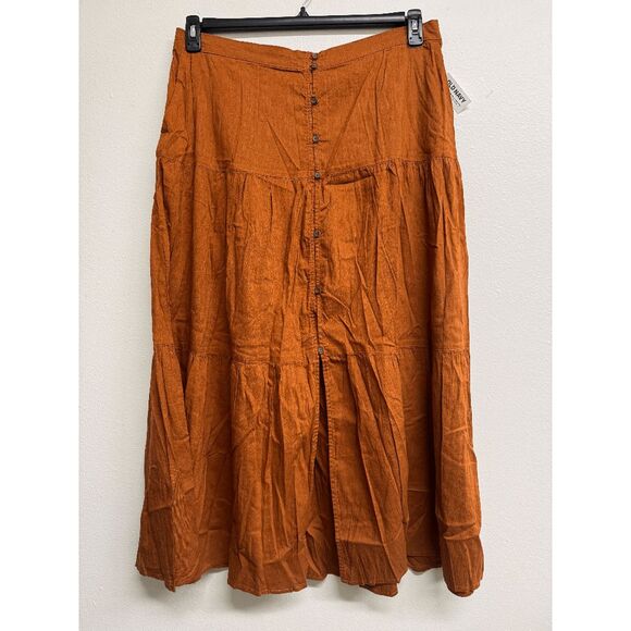 Old Navy Women's Tiered Button-Front Maxi Skirt - Oolong Tea XL Tall - Picture 2 of 8